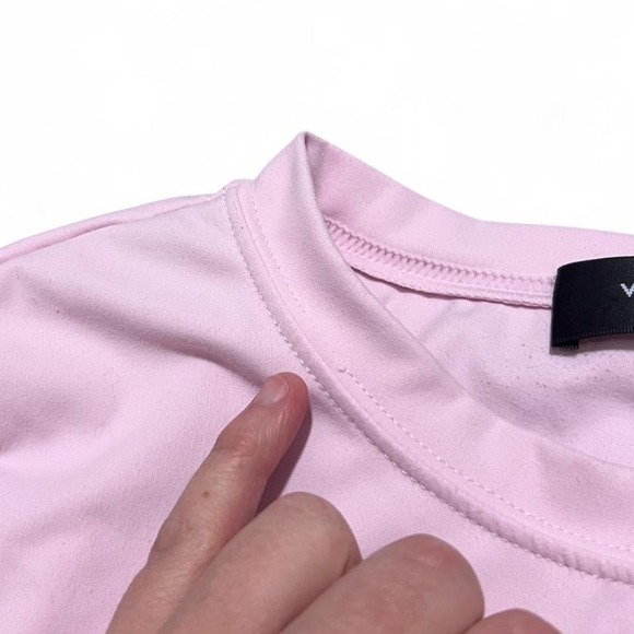 White Fox Shirt Pink Baby Tee Size Small Preppy Loungewear - Picture 6 of 6